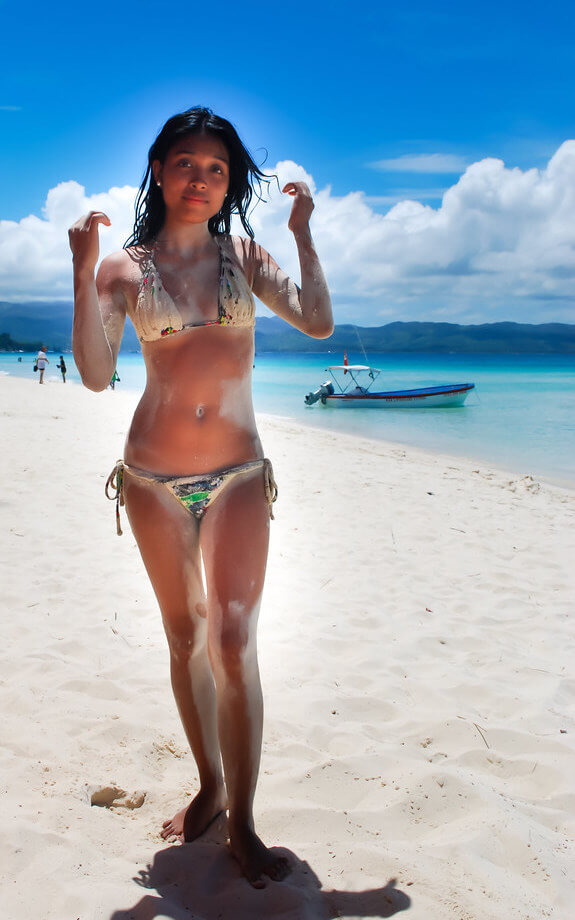 Sexy girl at the White Sand Beach Boracay